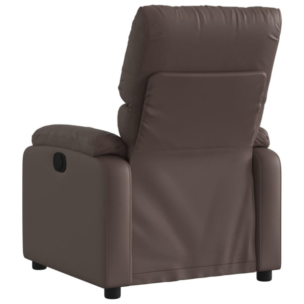 Sillón reclinable eléctrico de cuero sintético marrón M 5