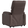 Sillón reclinable elevable cuero sintético marrón 5