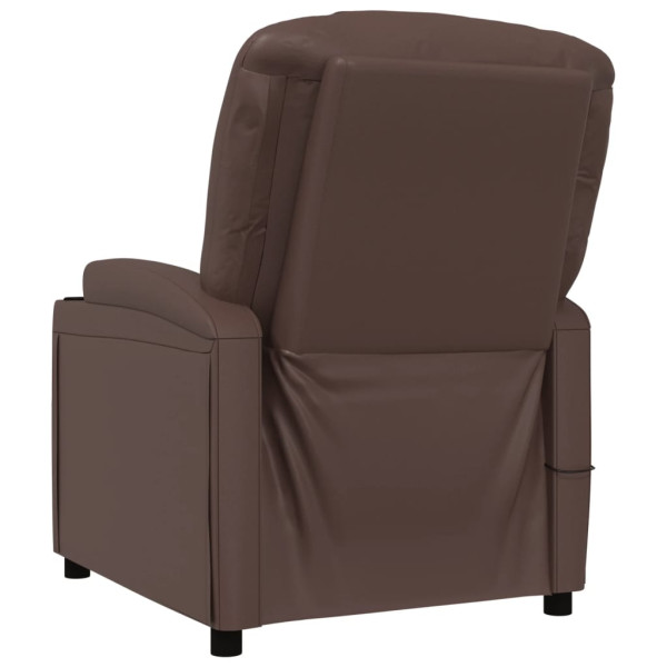 Sillón de masaje cuero sintético marrón M 5