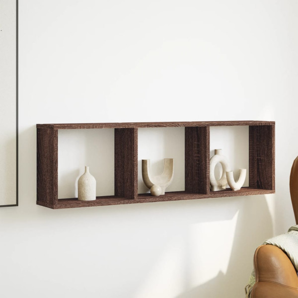 Armario de pared madera ingeniería marrón roble 100x16x30 cm M 3