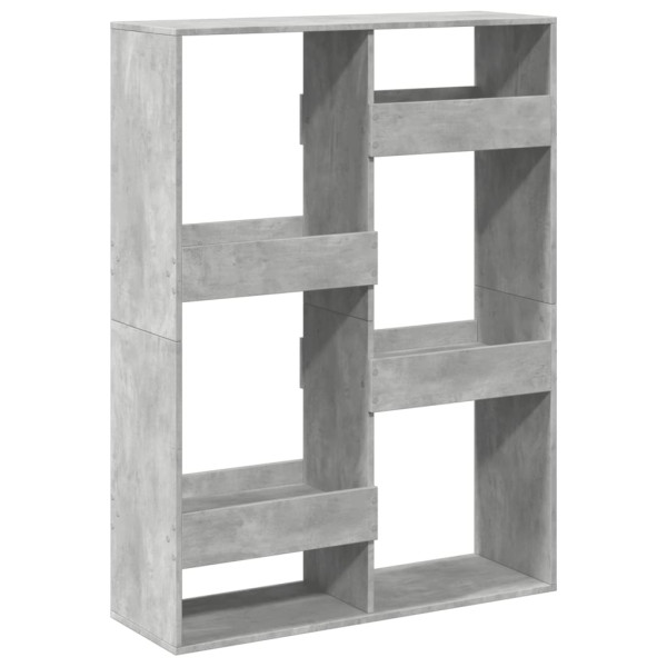 Estantería de madera de ingeniería gris hormigón 100x33x135 cm M 2
