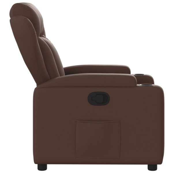 Sillón reclinable de cuero sintético marrón M 4