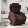 Sillón reclinable elevable eléctrico de cuero sintético marrón 1