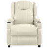 Sillón de masaje de cuero sintético blanco crema 3