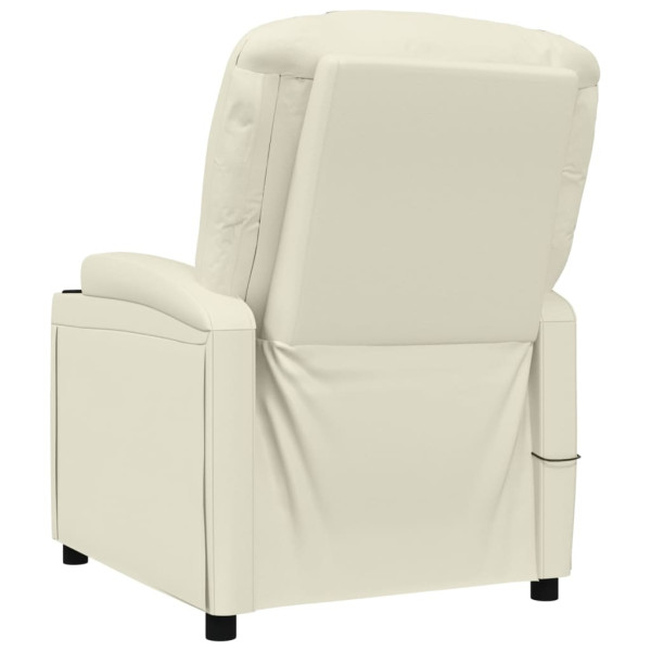 Sillón de masaje de cuero sintético blanco crema M 5