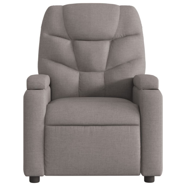 Sillón reclinable de tela gris taupe M 3