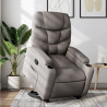 Sillón reclinable elevable tela gris taupe 1