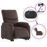 Sillón reclinable elevable eléctrico de cuero sintético marrón 5