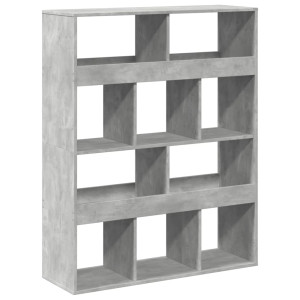 Estantería madera de ingeniería gris hormigón 100x33x125.5 cm H