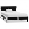 Estrutura de cama c/ LED 90x200 cm couro artificial preto 2