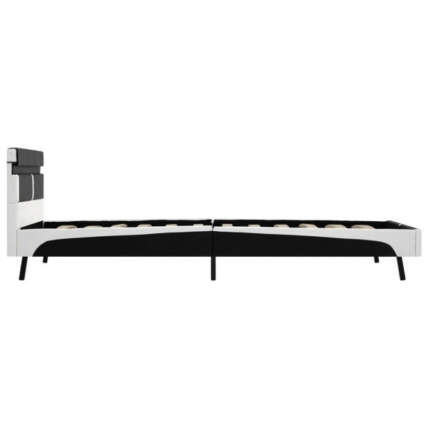 Estructura de cama con LED cuero sintético negro 90x200 cm M 5