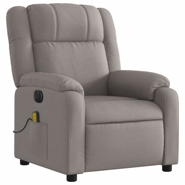 Sillón reclinable de masaje eléctrico tela gris taupe M 3