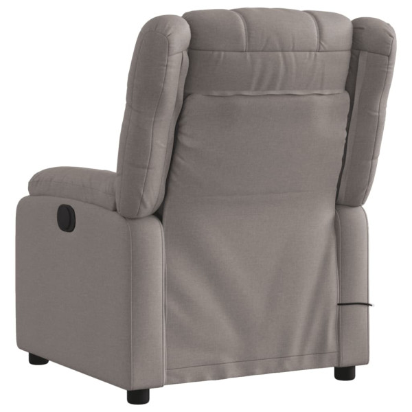 Sillón reclinable de masaje eléctrico tela gris taupe M 4