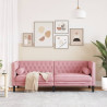 Sofá Chesterfield 3 plazas con cojines terciopelo rosa 3
