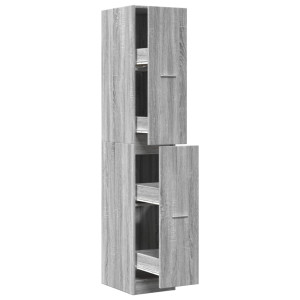 Armario botiquín madera ingeniería gris Sonoma 30x41x174.5 cm H