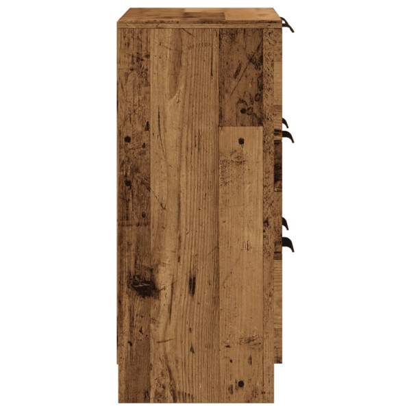 Aparador de madera de ingeniería envejecida 60x30x70 cm M 5