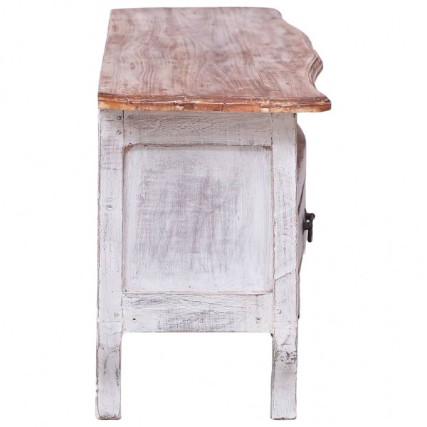 Móveis de televisão de madeira maciça branca reciclada 120x30x40 cm M 5