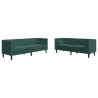 Set de sofás Chesterfield con cojines 2 piezas terciopelo verde 2