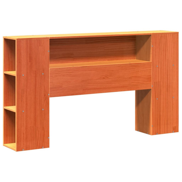 Cabecero de cama almacenaje madera maciza pino marrón 160 cm M 2