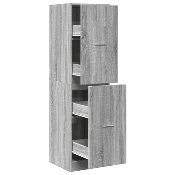 Armario botiquín madera ingeniería gris Sonoma 40x41x144.5 cm M 2
