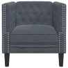 Sillón Chesterfield de terciopelo gris oscuro 4