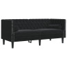 Set de sofás Chesterfield con cojines 2 piezas terciopelo negro 5