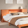 Cabecero de cama almacenaje madera maciza pino marrón 180 cm 1