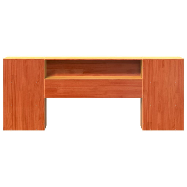 Cabecero de cama almacenaje madera maciza pino marrón 180 cm M 4