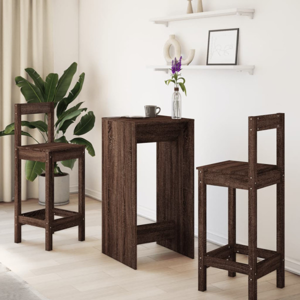 Mesa de bar 51x50x103.5 cm derivados madeira carvalho castanho M 3