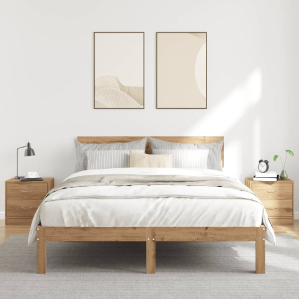 Mesitas noche 2 uds madera ingeniería marrón roble 40x30x40 cm M 3