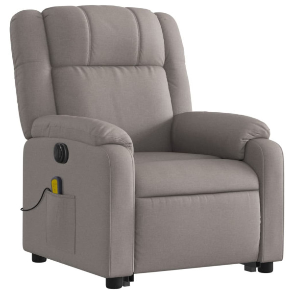 Sillón de masaje eléctrico reclinable elevable tela taupé M 3