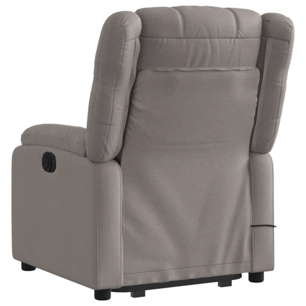 Sillón de masaje eléctrico reclinable elevable tela taupé M 4