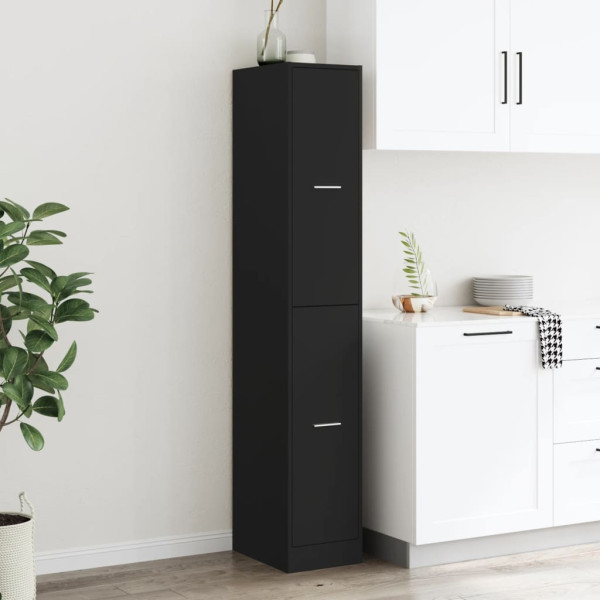 Armario botiquín madera de ingeniería negro 30x41x174.5 cm M 4