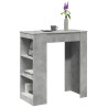 Mesa alta bar con estantes madera gris hormigón 95x47x103.5 cm 1