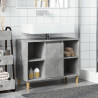 Mueble de baño madera de ingeniería gris hormigón 80x33x60 cm 3