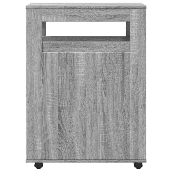 Armario de baño estrecho con ruedas madera gris Sonoma M 4