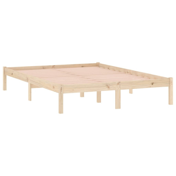 Estructura de cama sin colchón madera maciza de pino 137x190 cm M 3