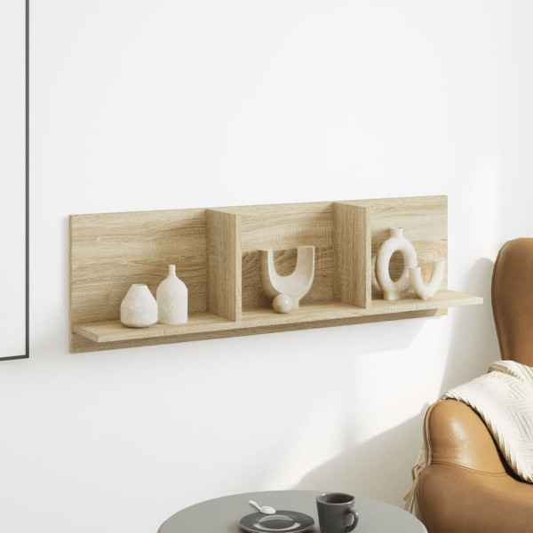 Mueble de pared madera ingeniería roble sonoma 100x16.5x30 cm M 3