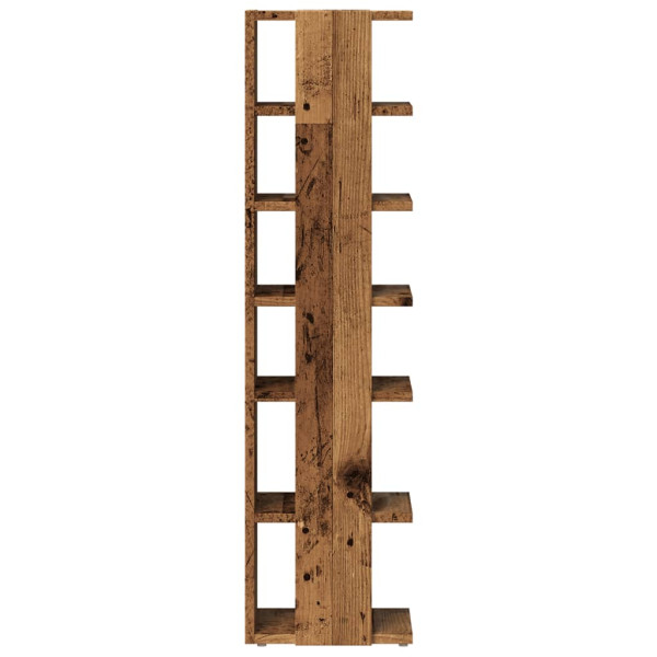 Armario zapatero madera de ingeniería envejecida 28x27x102 cm M 5