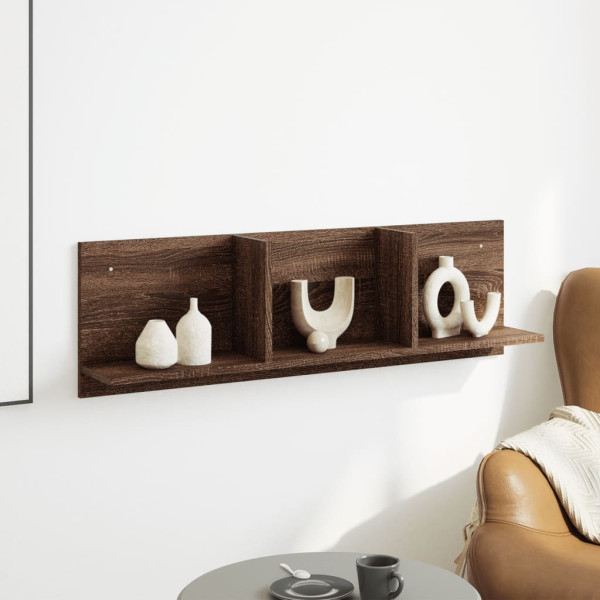 Mueble de pared madera ingeniería marrón roble 100x16.5x30 cm M 3