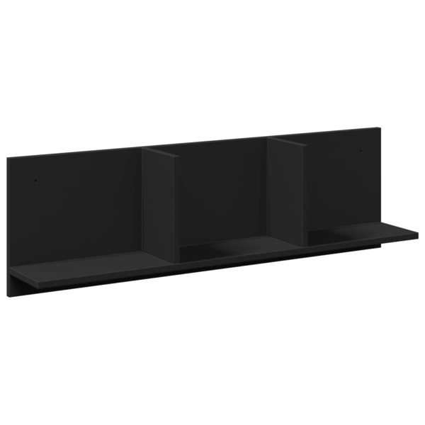 Mueble de pared madera de ingeniería negro 100x16.5x30 cm M 2