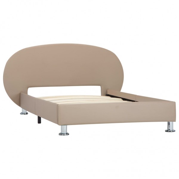Estrutura de cama 100x200cm couro artificial cappuccino M 2