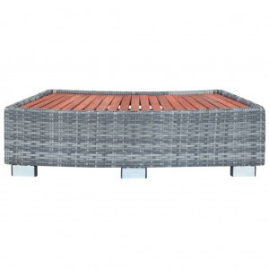 Degrau para spa em vime 92x45x25 cm cinzento H