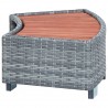Degrau para spa em vime 92x45x25 cm cinzento 3