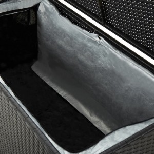 Caixa de arrumação para jardim 100x50x50 cm vime PE preto H