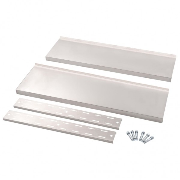 Prateleira de parede suspensa 2 níveis 100x30 cm aço inoxidável M 5