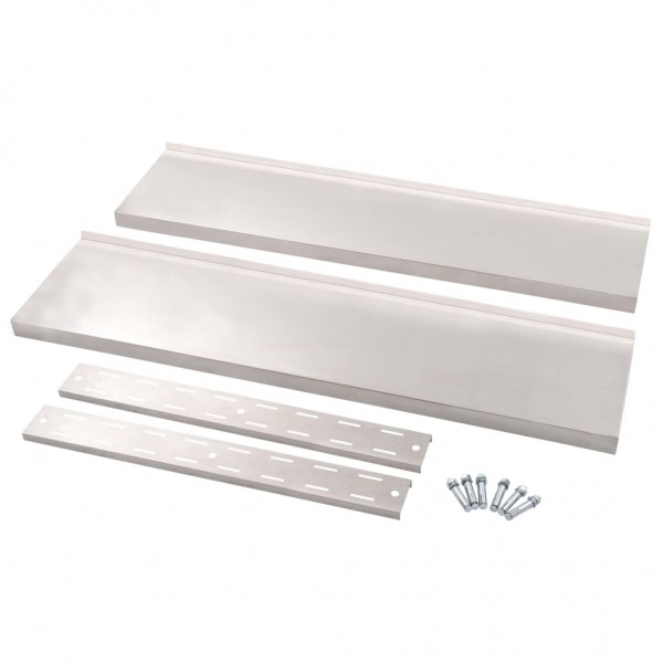 Estantería pared flotante 2 niveles acero inoxidable 120x30 cm M 5