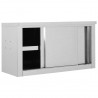 Armario pared de cocina puertas correderas acero 90x40x50 cm 3