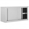 Armario pared de cocina puertas correderas acero 90x40x50 cm 4
