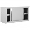 Armario pared de cocina puertas correderas acero 90x40x50 cm 5